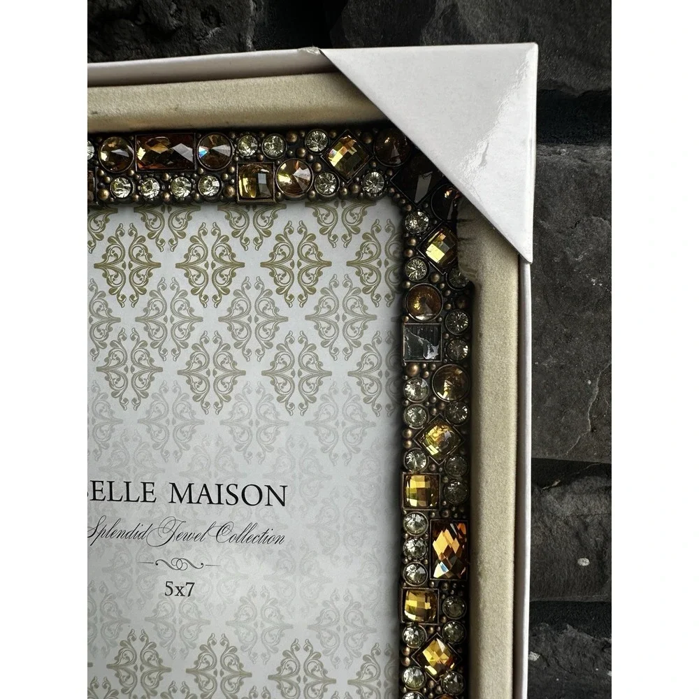 Belle Maison Splendid Jewel Amber Rhinestone Picture Photo Frame 5